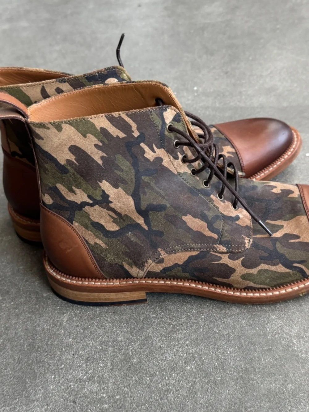 Camo Taft Jack Boots, Size 42